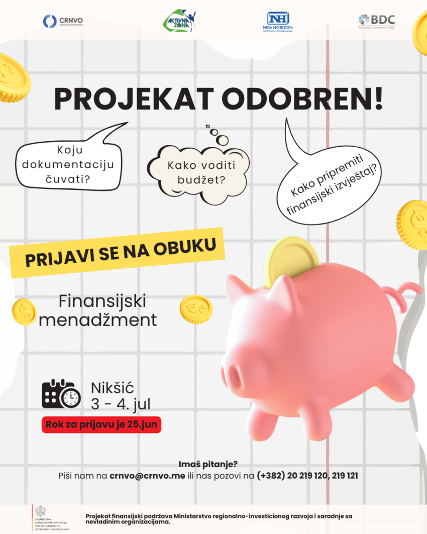 Poziv za obuku na temu “Finansijski menadžment”